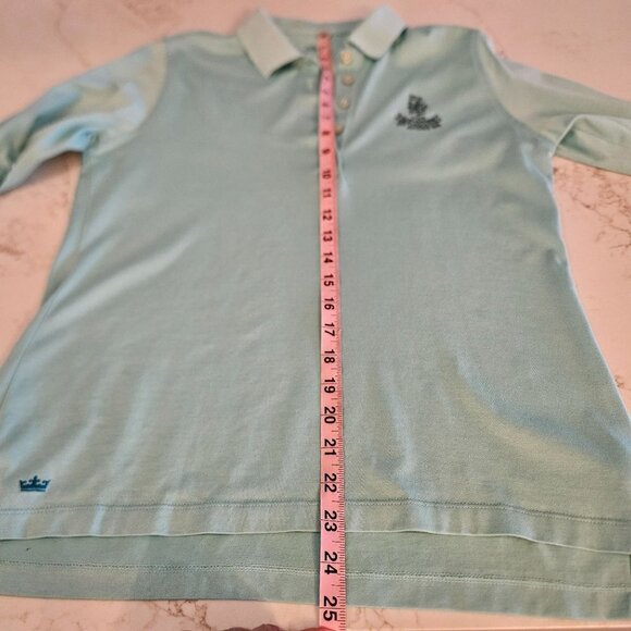 Peter Millar Women's Size Medium St. Andrews Logo Long Sleeve Polo Shirt - Picture 8 of 9